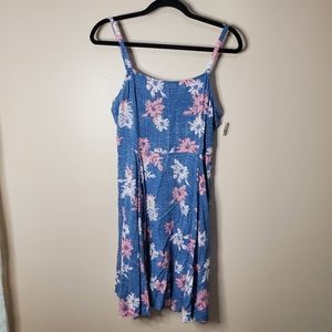 Gap NWT Spaghetti Strapped Floral Blue and Pink Dress Size Small